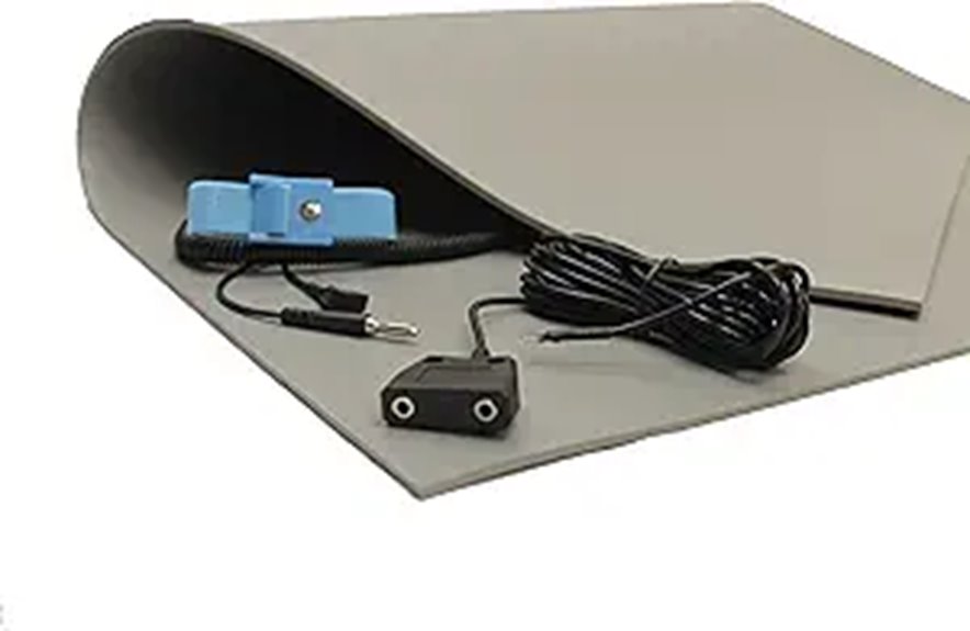 Three Layer Dissipative Vinyl ESD Mat with Straps