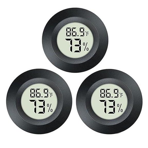 3 Pack Digital Hygrometer Thermometers (Indoor/Outdoor)