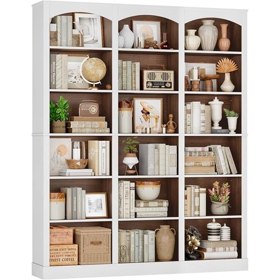 FACBOTALL 71 Triple Wide 6-Tier Bookshelf