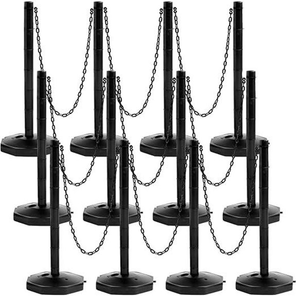 Geiserailie 12 Pack Crowd Control Stanchions with Chain