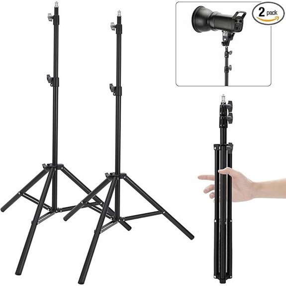 2 Pack Adjustable 7ft Photography Light Stands
