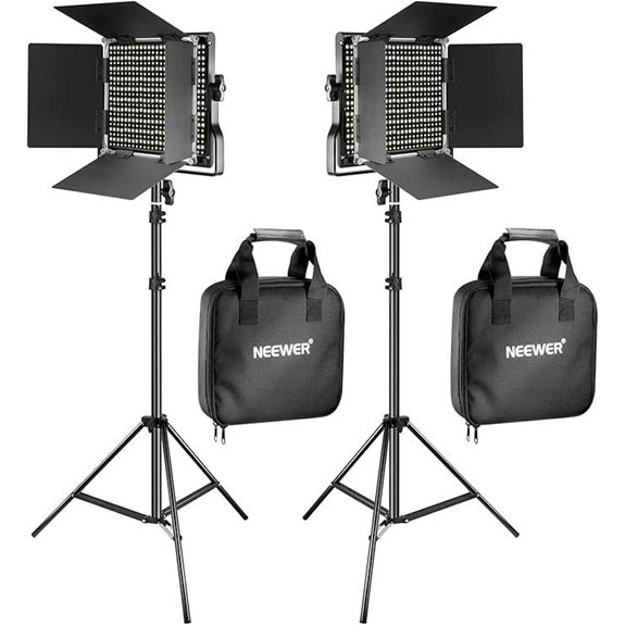 NEEWER 2 Pack LED Video Light & Stand Kit