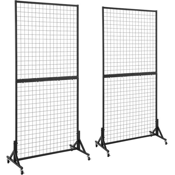 2-Pack 3x6 Grid Wall Panels with T-Base Wheels