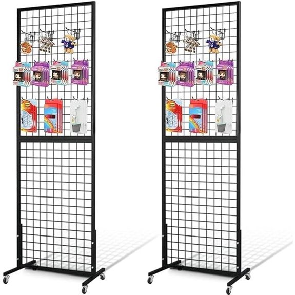 Grid Wall Panels 2 Pack 2'x6' Display Racks