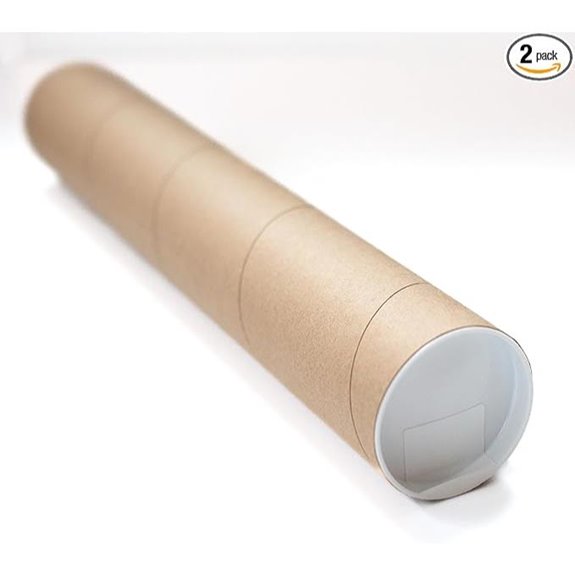 2-Pack Kraft Mailing Tubes with Caps