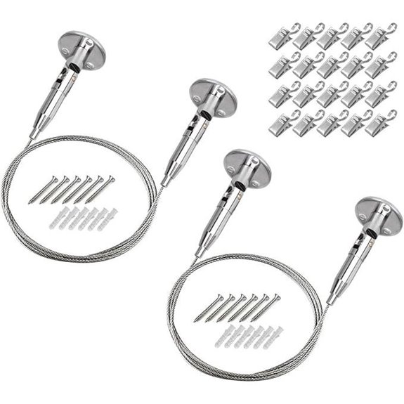 2 Pack 6.5 ft Stainless Steel Suspension Hanger Cables