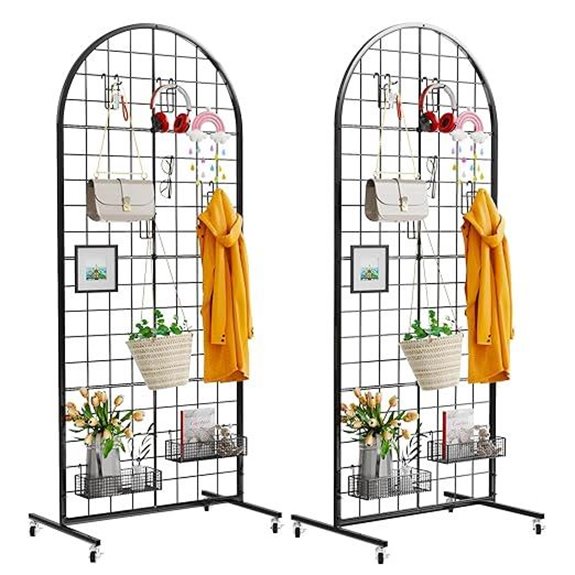 Grid Wall Panel 2PCS Display Stand with Wheels