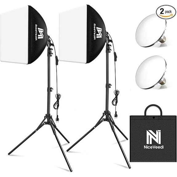 NiceVeedi 2-Pack 16 Softbox Lighting Kit with Tripod