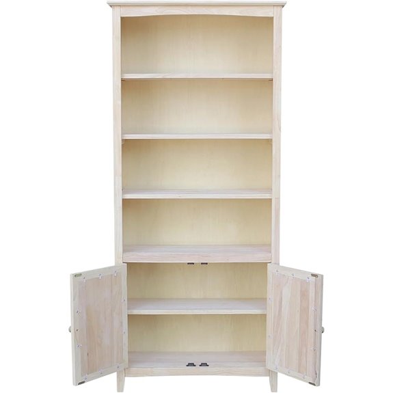 Solid Wood Shaker Bookcase - 72H Unfinished