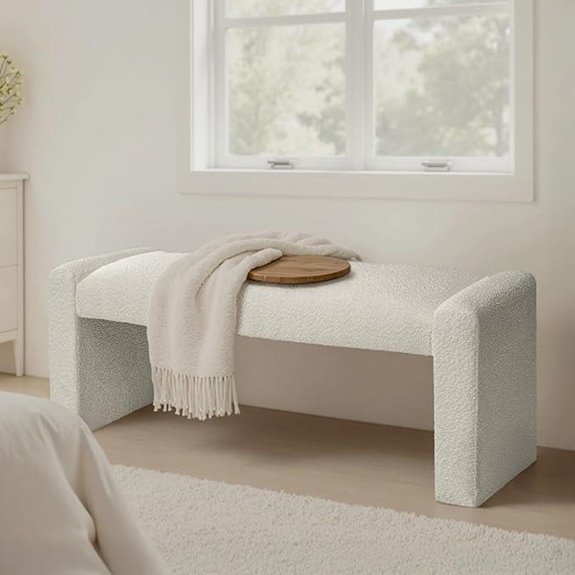 47 Upholstered Entryway Bench with Solid Wood Frame