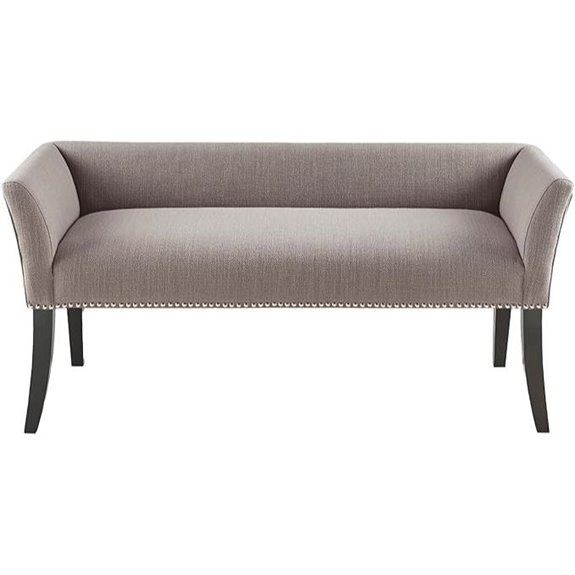 Madison Park Upholstered Accent Bench with Nailhead Trim