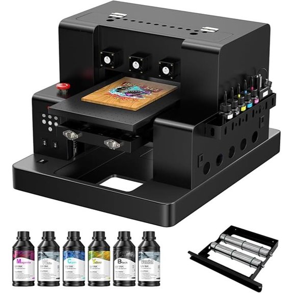 A4 UV DTF Printer with Varnish and Rotary Ink