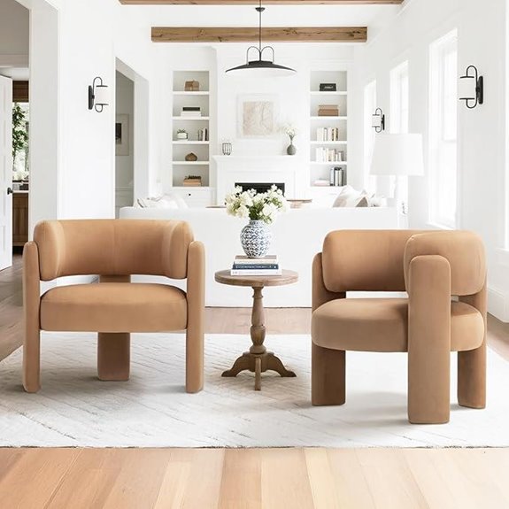 COLAMY Velvet Accent Chairs Set of 2