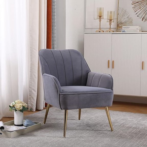 Goujxcy Velvet Accent & Corner Reading Chair