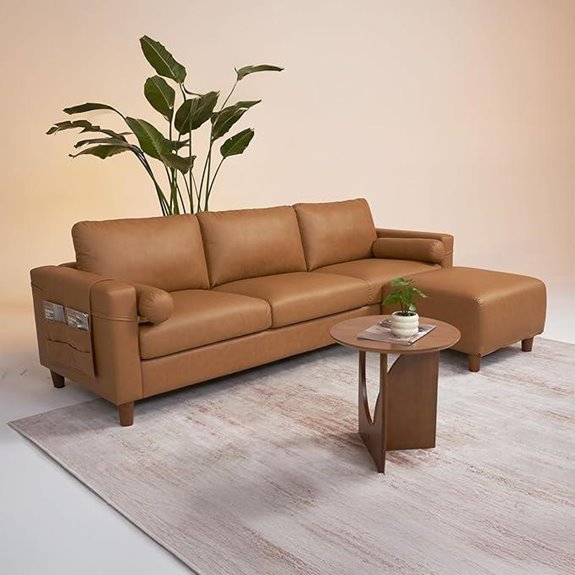 Vesgantti 100 L-Shaped Faux Leather Couch Set