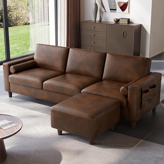 Vesgantti 100 PU Leather Modular Sofa with Ottoman