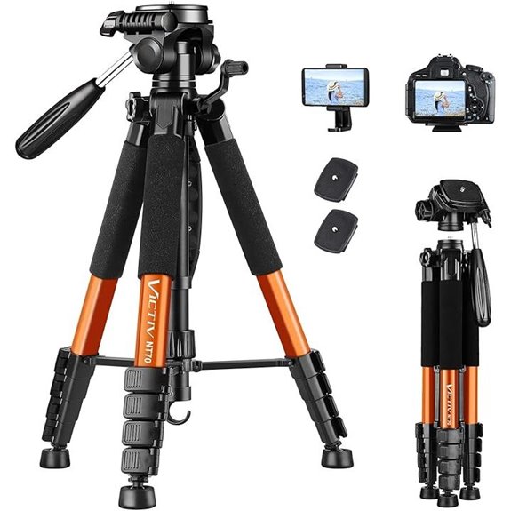 Victiv 74-Camera Tripod for DSLR and Cell Phones