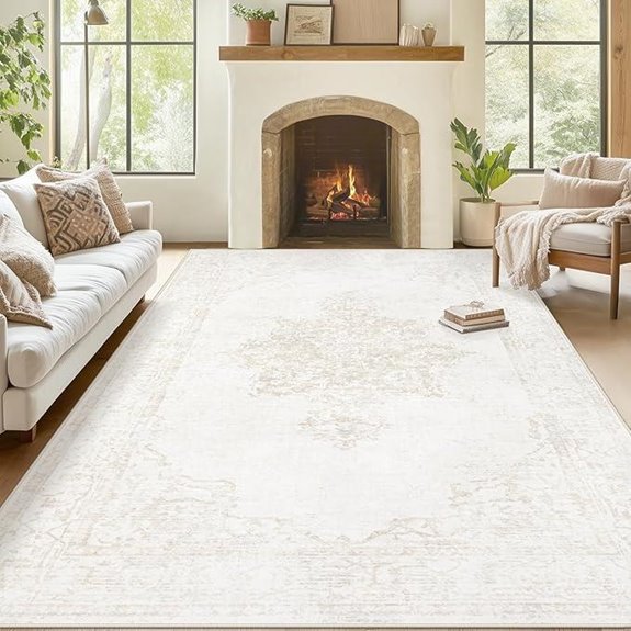 8x10 Washable Vintage Boho Area Rug