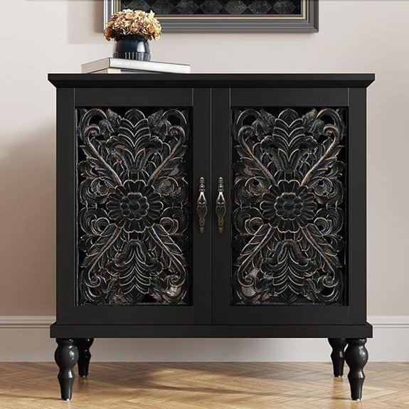 ARTPOWER Vintage Carved Wood Storage Cabinet