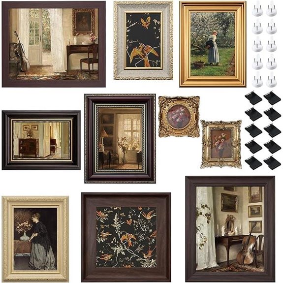 10 Pack Vintage Picture Frames for Wall or Tabletop