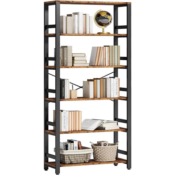 IRONCK 6-Tier Vintage Industrial Bookshelf