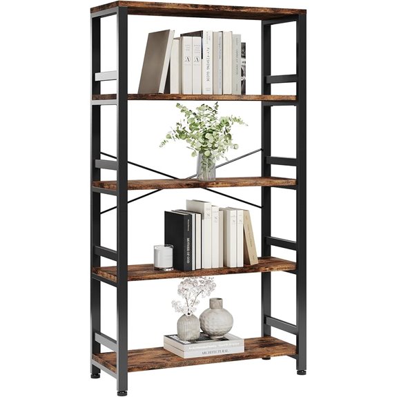 IRONCK 5-Tier Vintage Industrial Bookcase