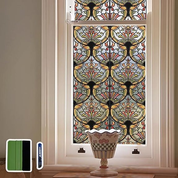 3D Vintage Stained Glass Window Film with Tools
