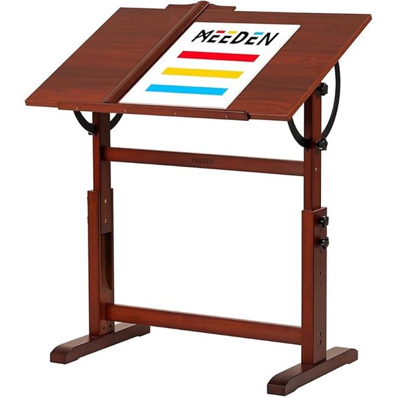 MEEDEN Vintage Wooden Drafting Table with Adjustable Top