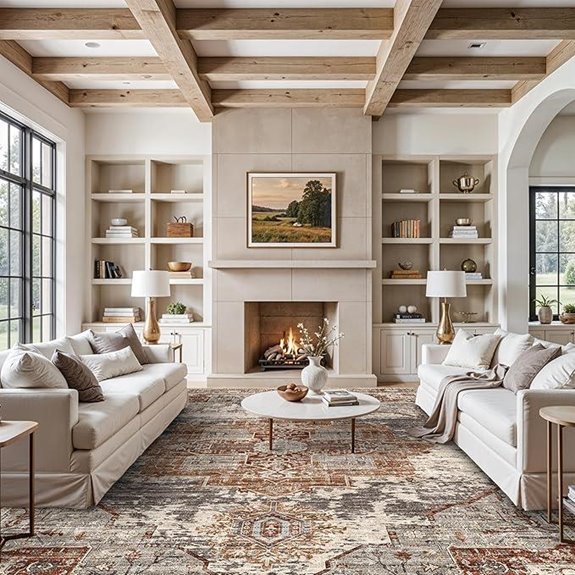 Living Room 12x15 Washable Non-Slip Area Rug