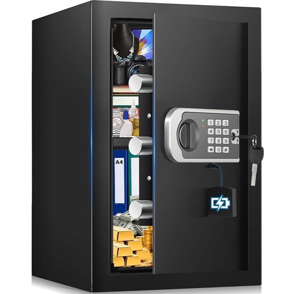 Water and Fireproof Home Safe with Digital Lock