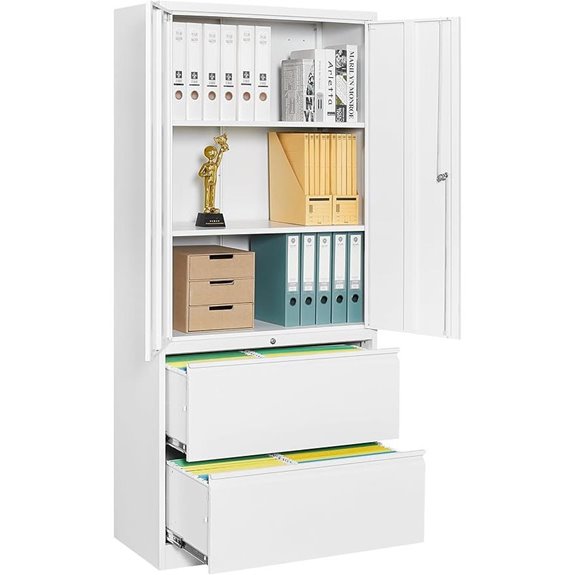 SISESOL 2-Drawer Locking File Cabinet 71 White