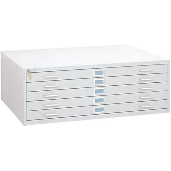 Pemberly Row 5-Drawer Flat File Cabinet in White