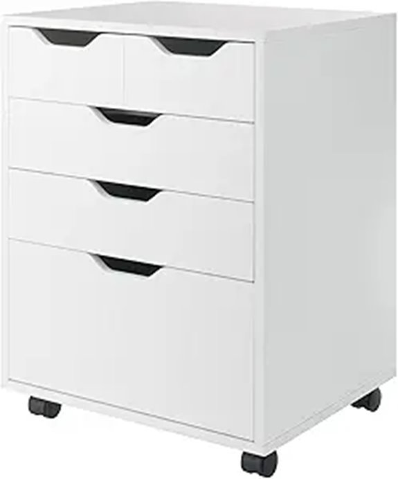 Winsome Halifax Bins & Drawers Mobile Cabinet for Home Office White