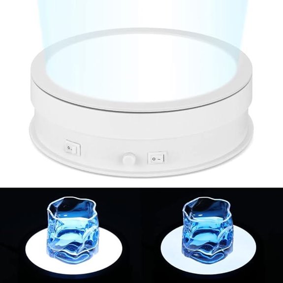 Rotating Display Stand with LED Light (White)
