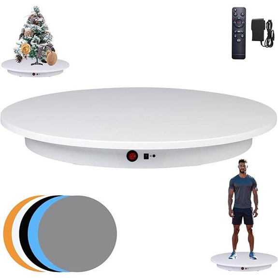 JAYEGT Motorized Rotating Display Stand (White)