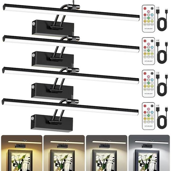 Battery Operated Picture Lights with Remote 4 Pack