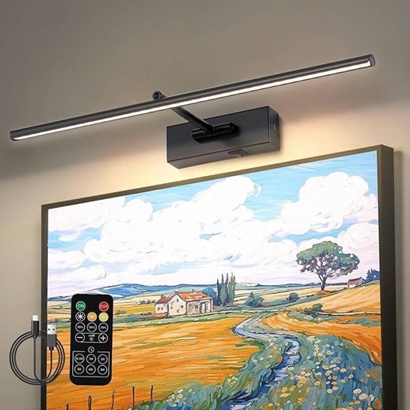 Battery Operated Picture Light with Remote and Dimmable LEDs