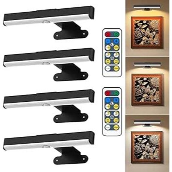 4-Pack Wireless Picture Lights with Remote