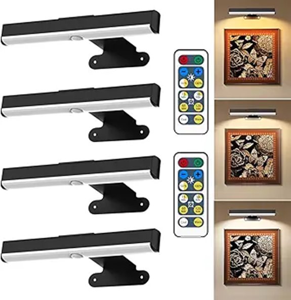 4-Pack Wireless Picture Lights with Remote