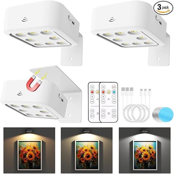 3 Pack Rechargeable Wireless Picture Frame Lights