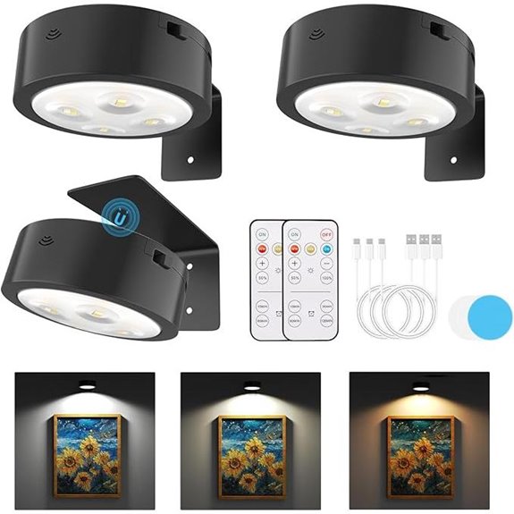 3 Pack Wireless Rechargeable Picture Lights
