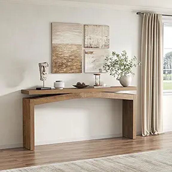 wooden entryway console table