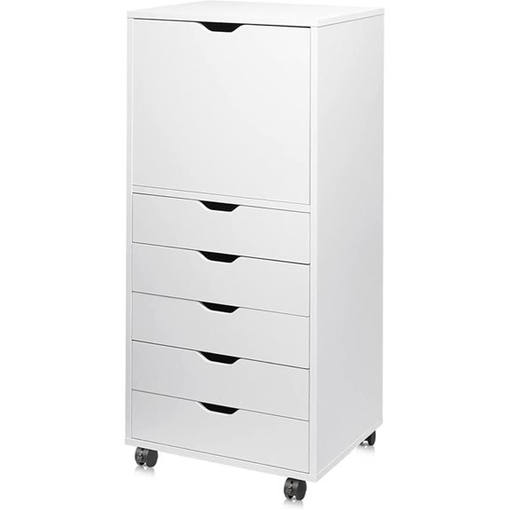 DEVAISE Wooden Mobile File Cabinet with 5 Drawers