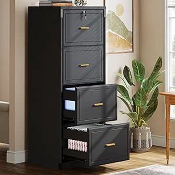 Tribesigns 4-Drawer Locking Wooden Filing Cabinet
