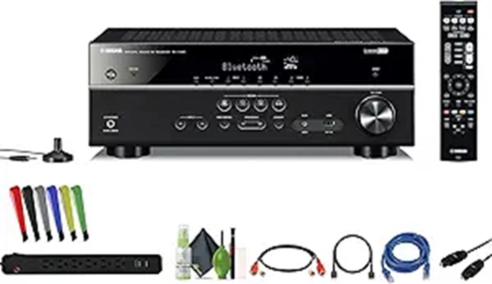 Yamaha RX-V385 5.1-Channel 4K AV Receiver Bundle