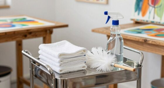 art studio cleaning tools