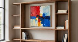 bookcases framing art space
