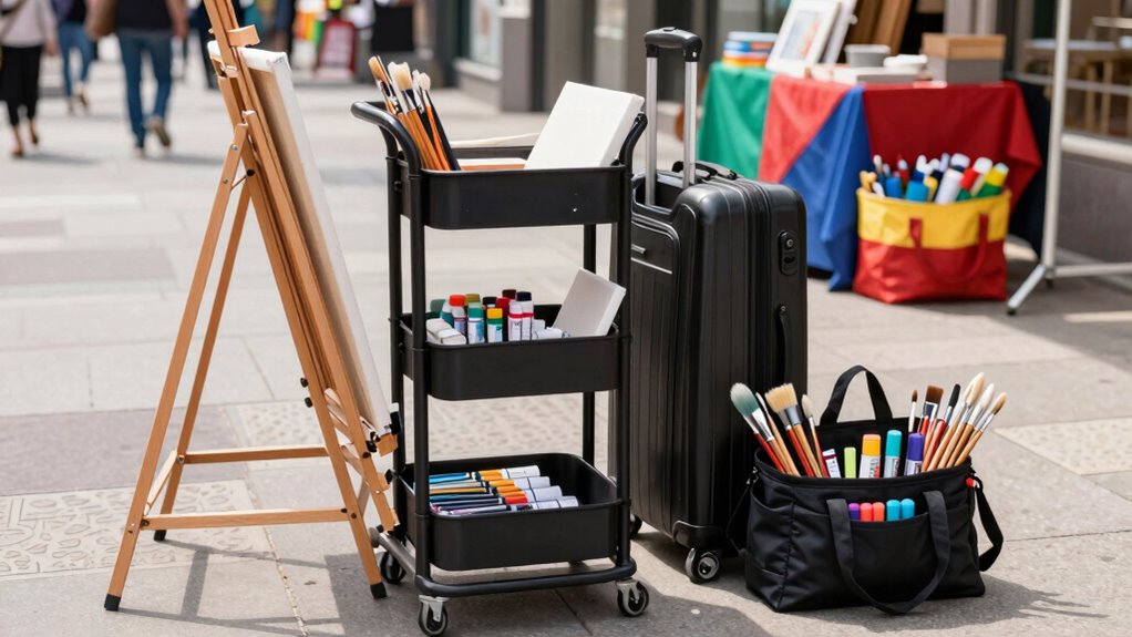 organized durable portable art setup